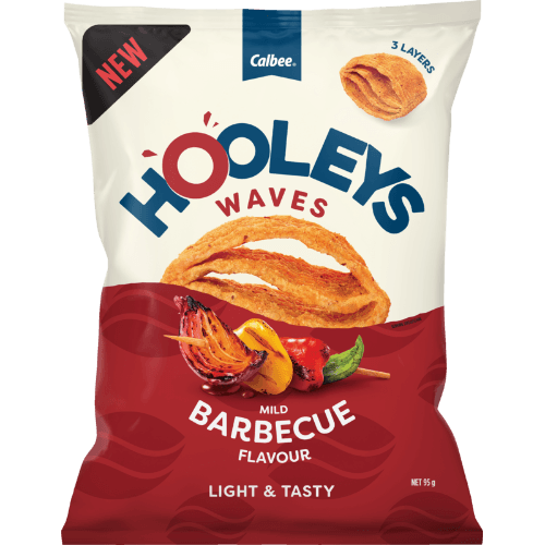 Calbee Hooleys Waves Mild Barbecue Flavour Chips