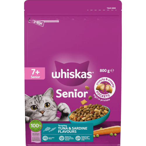 Whiskas Tuna & Sardine Flavours 7+ Adult Dry Cat Food