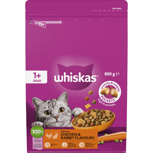 Whiskas Chicken & Rabbit Flavours 1+ Adult Dry Cat Food