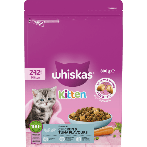 Whiskas Chicken & Tuna Flavours 2-12 Months Kitten Dry Cat Food