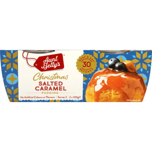 Aunt Betty's Christmas Salted Caramel Puddings 2 × 100 g