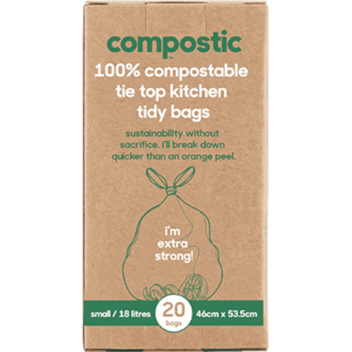 Compostic Home Compostable Small 18 Litre Tie Top Kitchen Tidy Bags