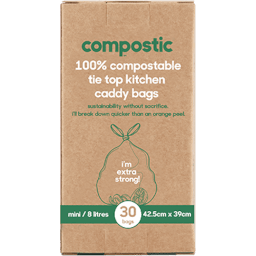 Compostic Home Compostable Mini 8 Litre Tie Top Kitchen Caddy Bags