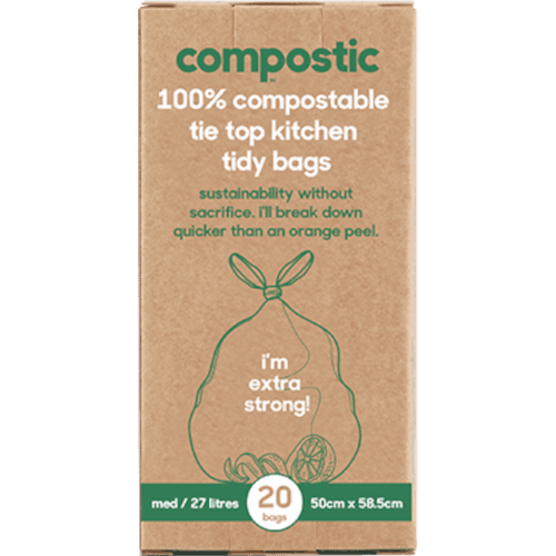 Compostic Home Compostable Medium 27 Litre Tie Top Kitchen Tidy Bags