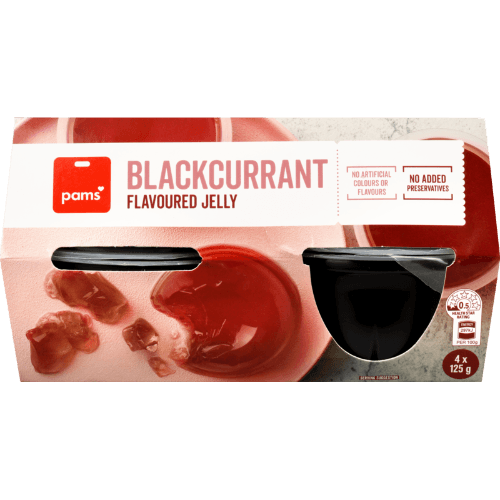 Pams Blackcurrant Jelly Cups 4 × 125 g
