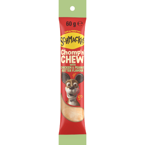 Schmackos Chomp'n Chew Peanut Butter & Chicken Dog Treat