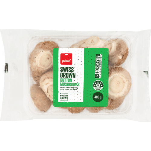 Pams Swiss Brown Button Mushrooms