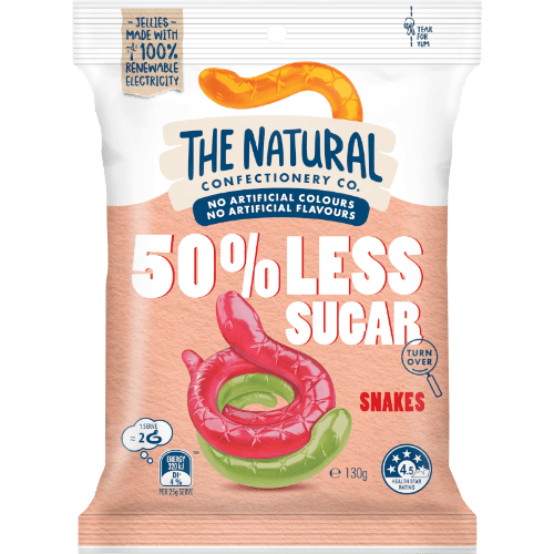 The Natural Confectionery Co. 50% Less Sugar Snakes