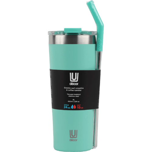 Decor Double Wall Reusable Smoothie & Coffee Tumbler