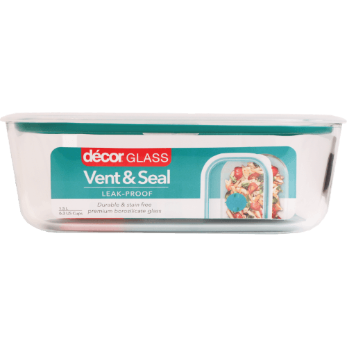 Decor Vent & Seal Glass Oblong Container