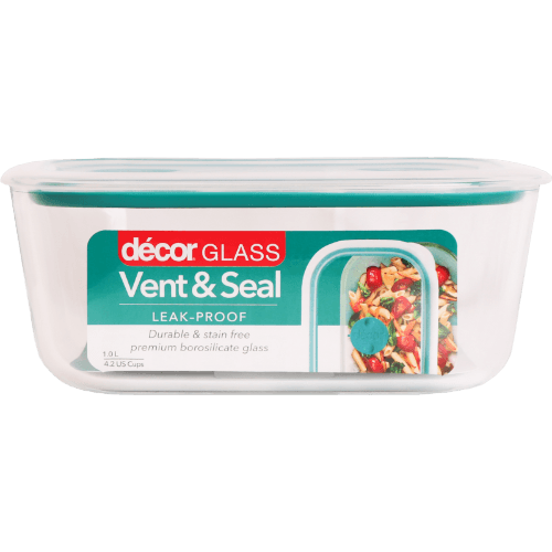 Decor Vent & Seal Glass Oblong Container