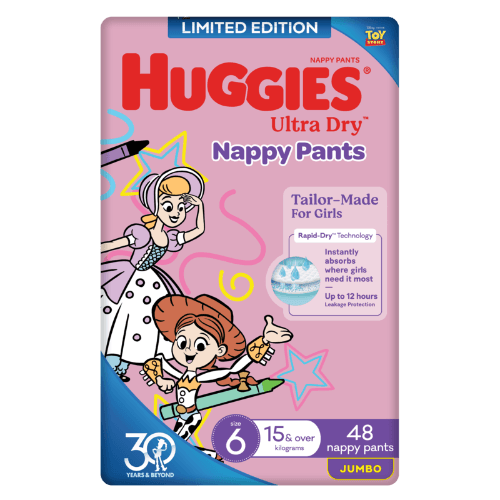 Huggies Ultra Dry Nappy Pants For Girls Size 6 + 48 × 15 kg