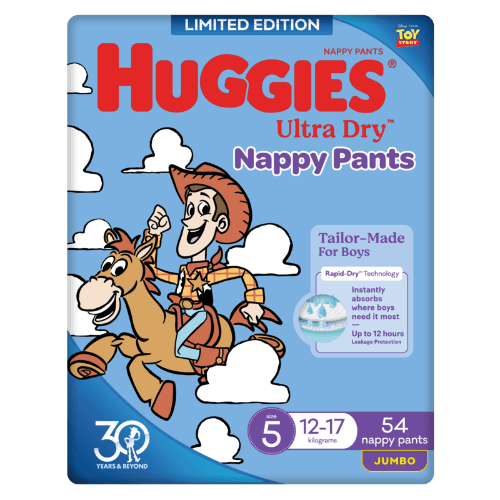 Huggies Ultra Dry Nappy Pants For Boys Size 5 12-17 kg 54 pack