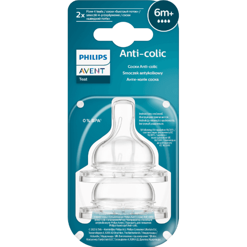 Philips Avent Anti-Colic Fast Flow Teats 6+ Months