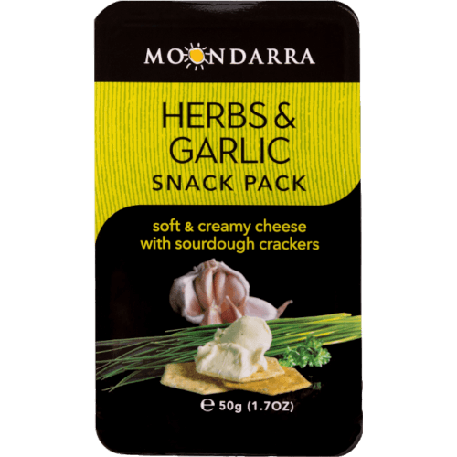 Moondarra Cheese Herbs & Garlic Cream Cheese Snack Pack
