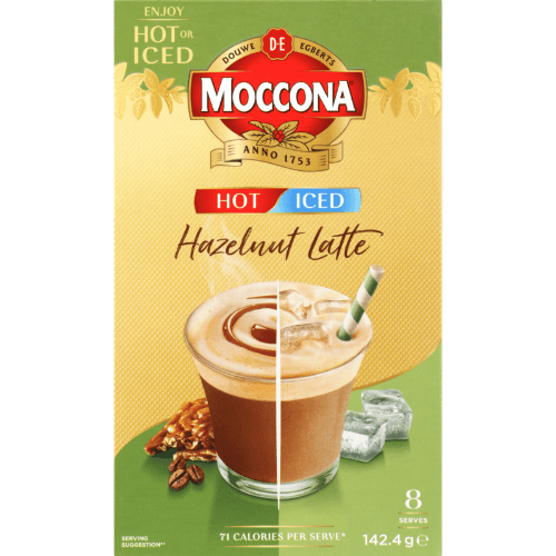 Moccona Hot Iced Hazelnut Latte Coffee Sachets