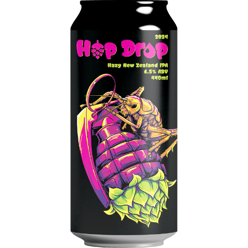 Double Vision Brewing Company Hop Drop Hazy New Zealand IPA 440 mL