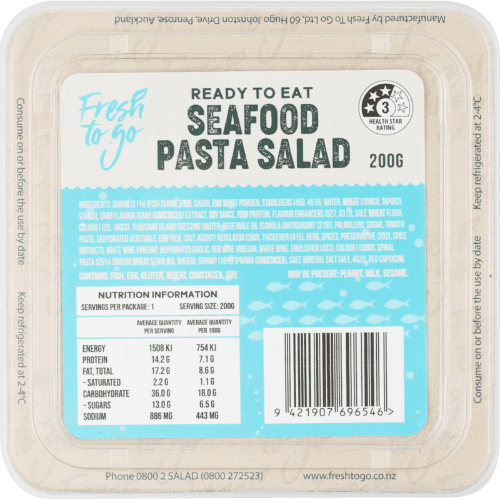 Fresh To Go Ready to Eat Seafood Pasta Salad