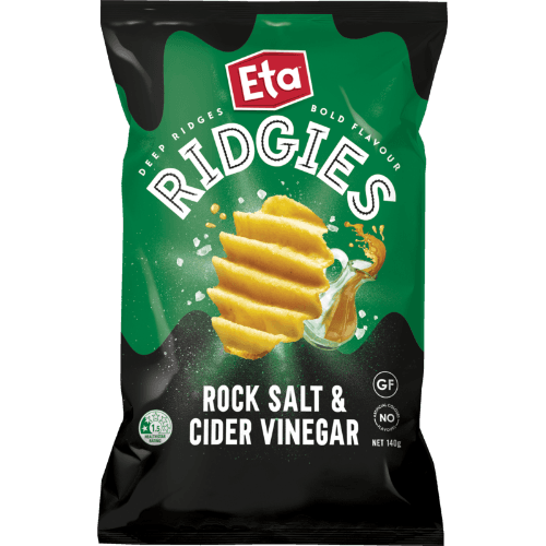 Eta Ridgies Rock Salt & Cider Vinegar Potato Chips