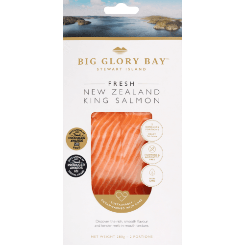 Big Glory Bay Fresh New Zealand King Salmon 280 g