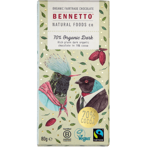 Bennetto 70% Organic Dark Chocolate Block
