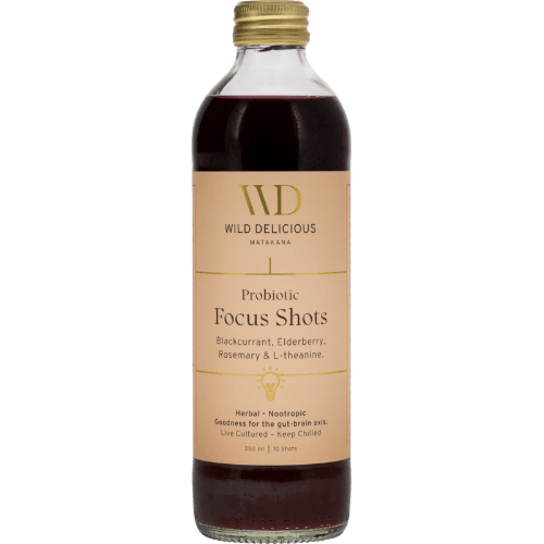 Wild Delicious Matakana Probiotic Focus Shot Blueberry Elderberry Rosemary & L-theanine
