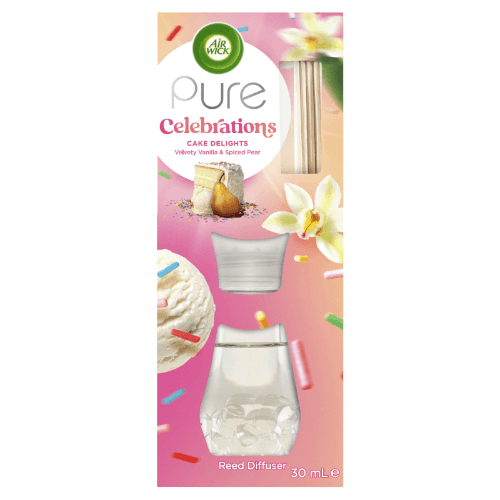 Air Wick Pure Celebrations Cake Delights Velvety Vanilla & Spiced Pear Reed Diffuser