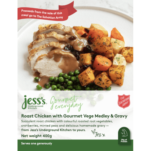 Jess's Underground Kitchen Gourmet Everyday Roast Chicken With Gourmet Vege Medley & Gravy