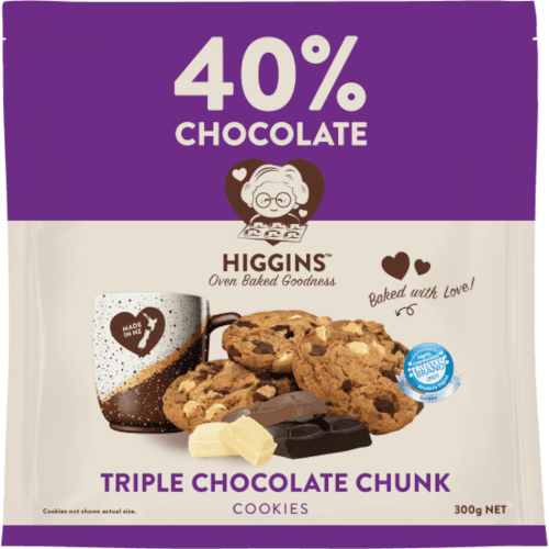 Higgins 40% Chocolate Triple Chocolate Chunk Cookies