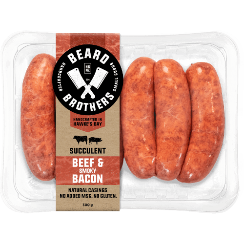 Beard Brothers Beef & Smokey Bacon Sausages