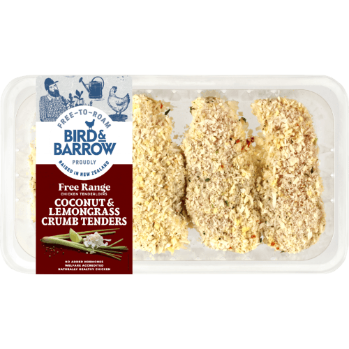 Bird & Barrow Free Range Coconut & Lemongrass Crumbed Tenders per kg