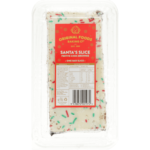 Original Foods Baking Co Santa's Slice Festive Choc Brownie