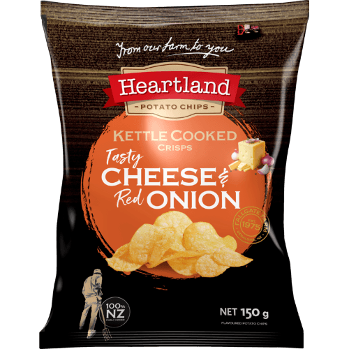 Heartland Tasty Cheese & Red Onion Kettle Cooked Crisps