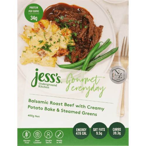 Jess's Underground Kitchen Gourmet Everyday Balsamic Roast Beef With Potato Bake