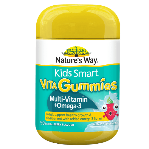 Natures Way Kids Smart Multi-Vitamin + Omega-3 Berry Flavour Pastilles Vita Gummies