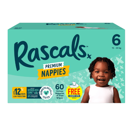 Rascals Premium Nappies Unisex Size 6 15-20kg Junior