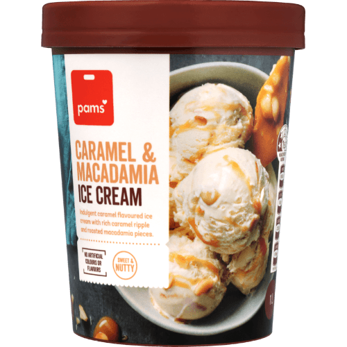 Pams Caramel & Macadamia Ice Cream
