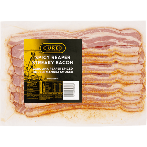 Cured Carolina Spicy Reaper Streaky Bacon