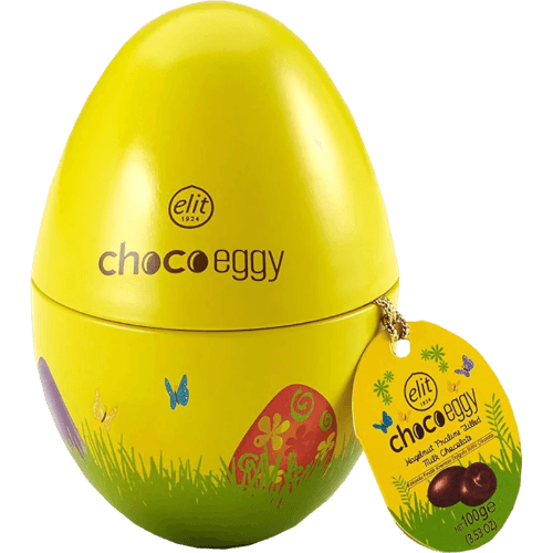 Elit Chocolate Egg in Yellow Tin 100 g