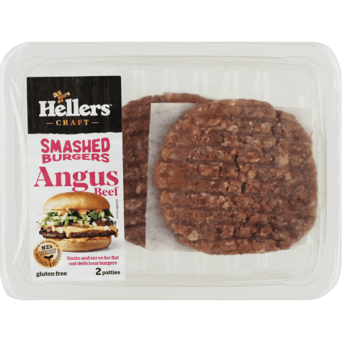 Hellers Craft Angus Beef Smashed Burgers 2 pack