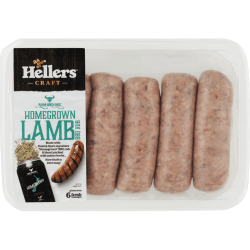 Hellers Craft Homegrown Lamb BBQ Rub Sausages