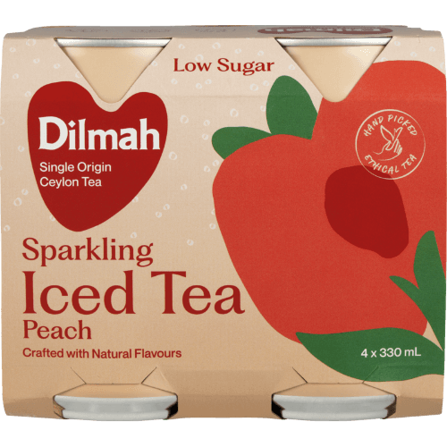 Dilmah Peach Low Sugar Sparkling Iced Tea Cans
