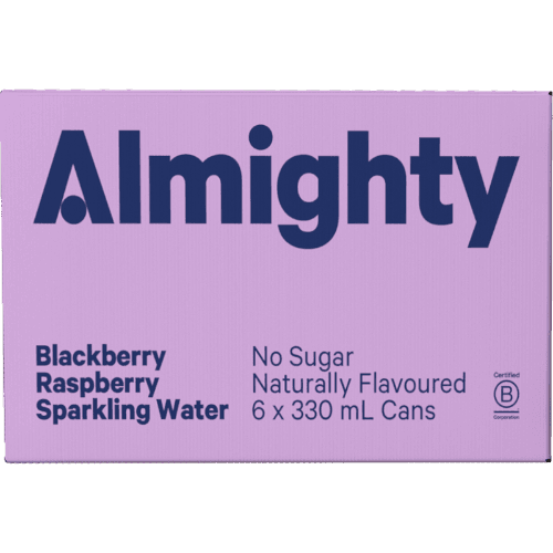 Almighty No Sugar Blackberry Raspberry Sparkling Water