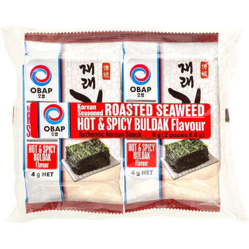 OBAP Hot & Spicy Flavour Korean Seasoned Roasted Seaweed