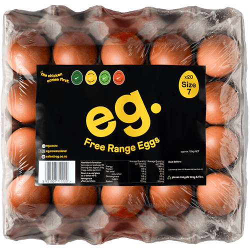eg. Free Range Size 7 Tray Eggs 20 pack