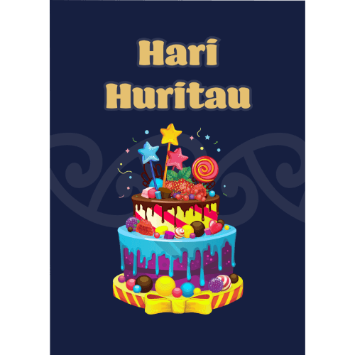 Awhi Mai Creations Hari Huritau (Dark Blue) Card & Envelope
