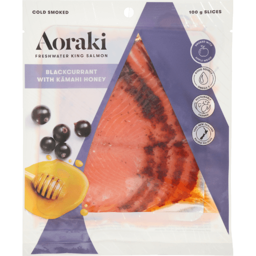 Aoraki Smokehouse Cold Smoked Blackcurrant With Kamahi Honey Salmon