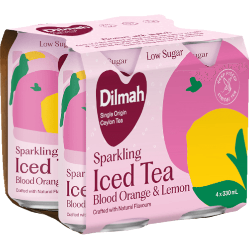 Dilmah Low Sugar Sparkling Blood Orange & Lemon Iced Tea Cans