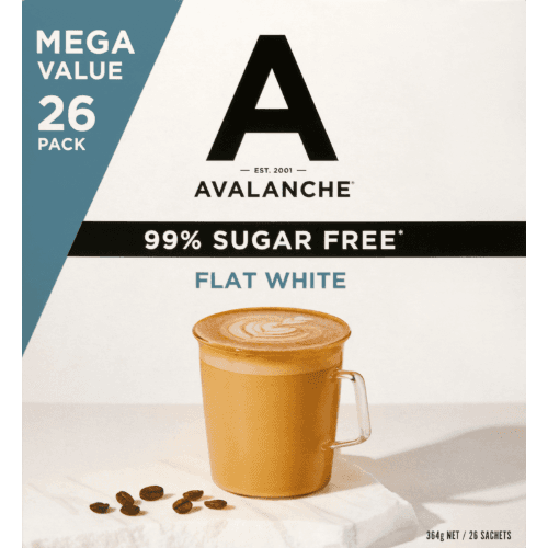 Avalanche 99% Sugar Free Flat White Coffee Sachets