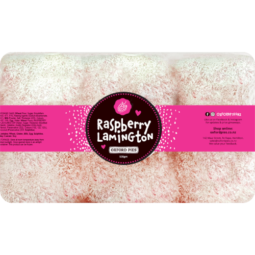 Oxford Pies Raspberry Lamingtons